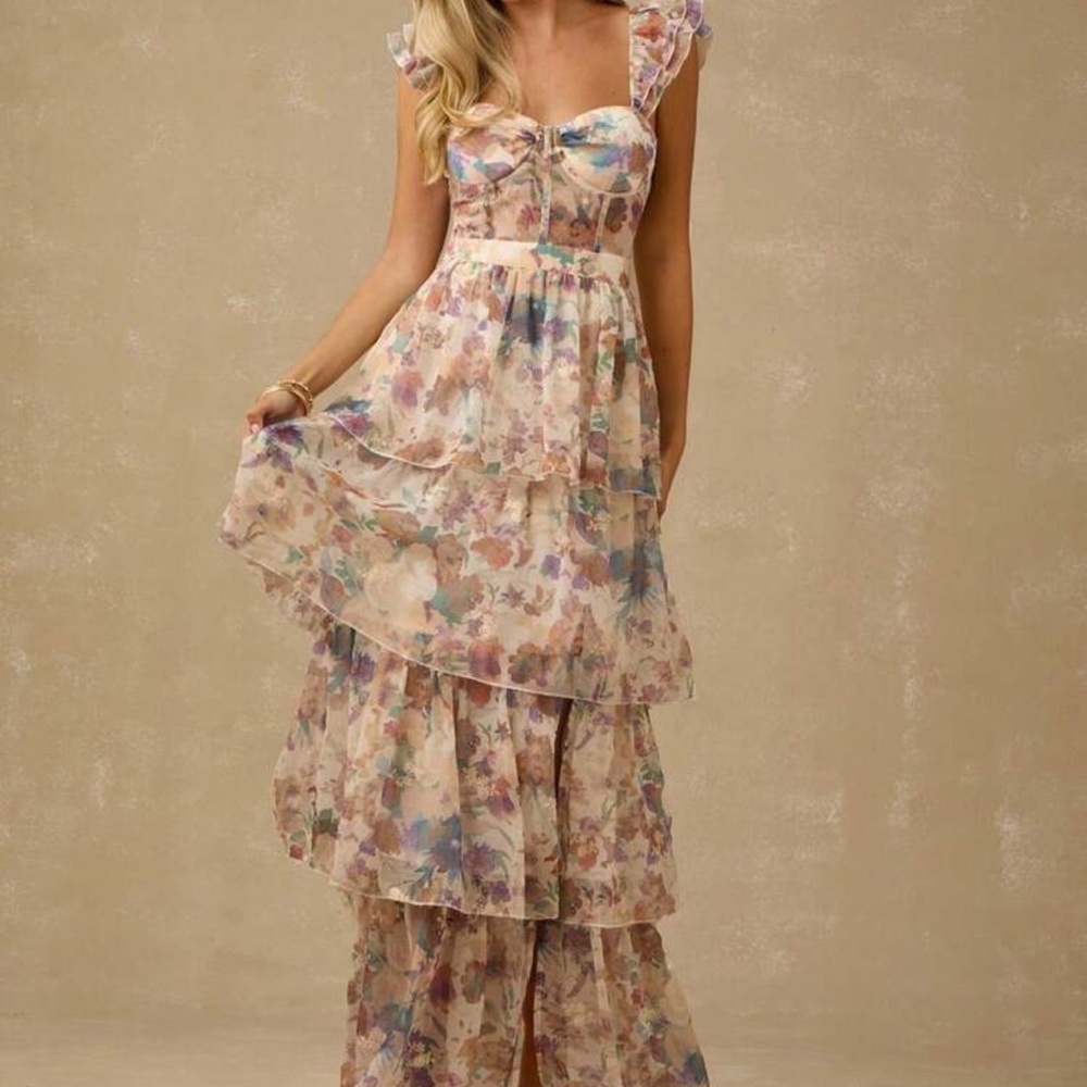 Floral Ruffle Maxi Dress